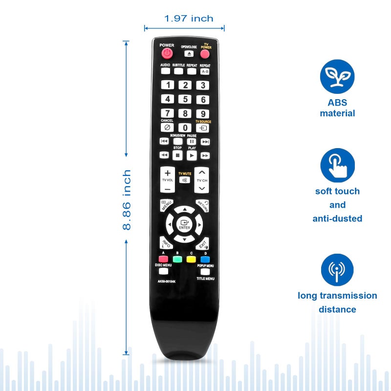 Beyution AK59-00104K Replacement Remote Control Fit for Samsung Blu-Ray DVD Player BD-P1590 BD-P1590C BD-P1600 BD-P3600 BD-P4600 BD-P1590/1600 BDP3600 BDP-1590 BDP1602 BD-P1600/XAA BD-P1650 BD-P1600A - Image 5